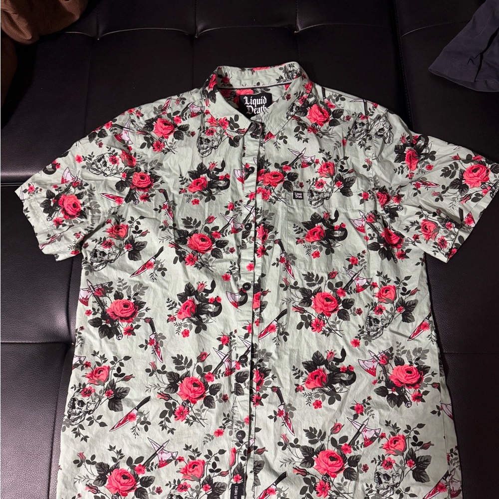 Liquid death Hawaiian Button Down
